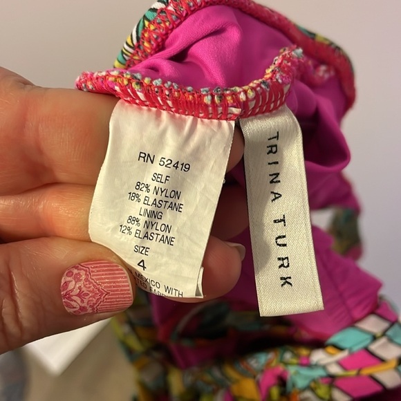 Trina Turk Tuvalu One Piece Swimsuit in Flamingo size 4 - Picture 7 of 15